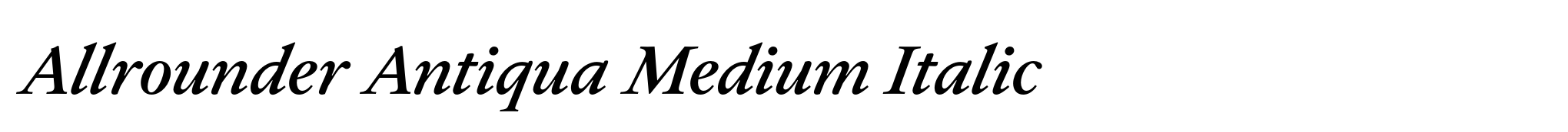 Allrounder Antiqua Medium Italic image